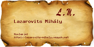 Lazarovits Mihály névjegykártya
