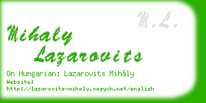 mihaly lazarovits business card